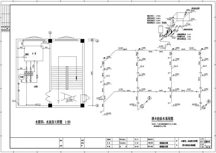 某县三层幼儿园教学楼给排水设计施工图(市政供水)_教育建筑_土木在线