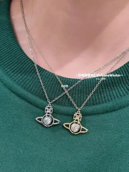 viviennewestwood镂空土星项链78