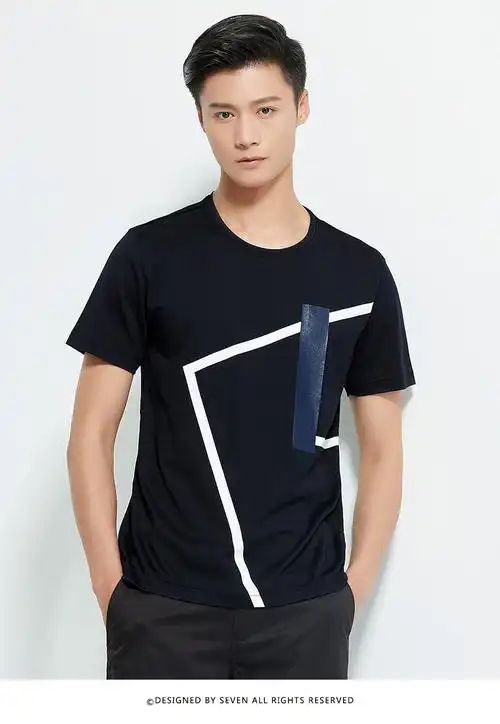 超级精选 穿dress 男士服饰 柒牌短袖t恤衫夏纯棉经典时尚圆领柔软