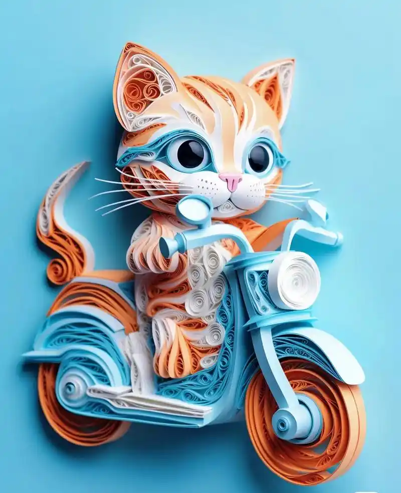 衍纸艺术   快乐的小猫咪