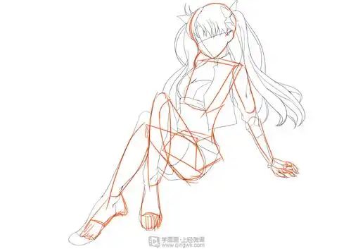 动漫插画基础站姿人体盒子人概括练习