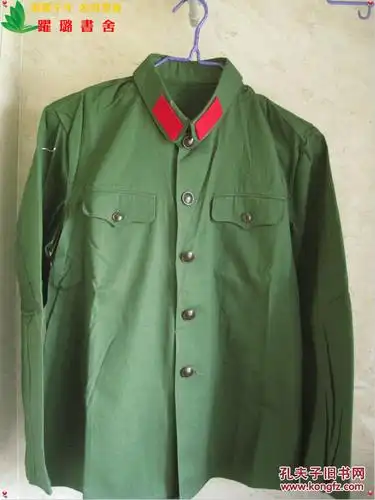 【图】《65式陆军绿色纯棉军装一身【军上衣(领口镶红色绒领章一副)