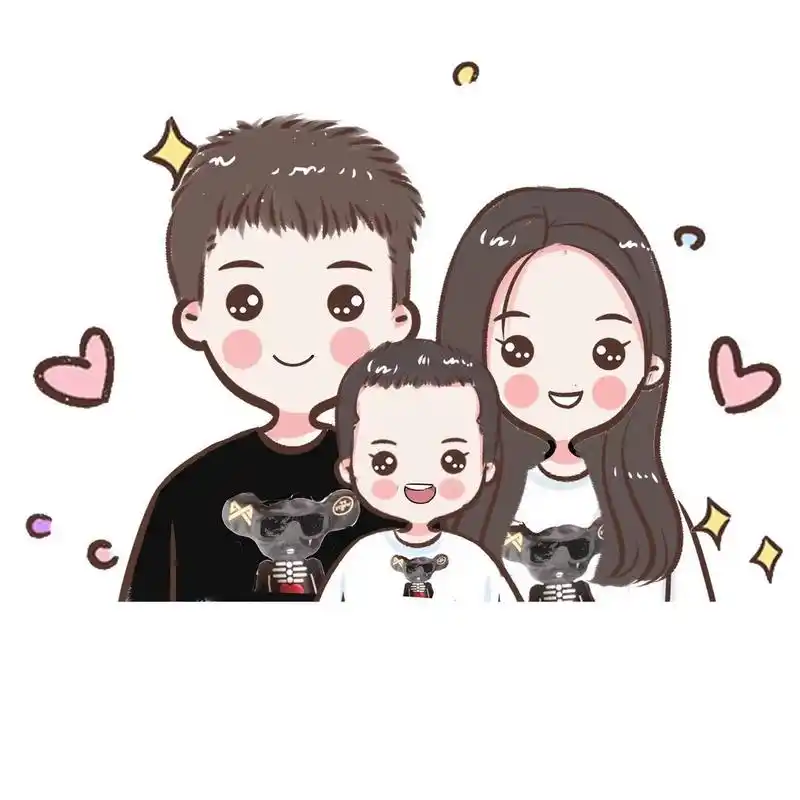 71717171制作亲子头像 990707亲子壁纸 一家三口四口