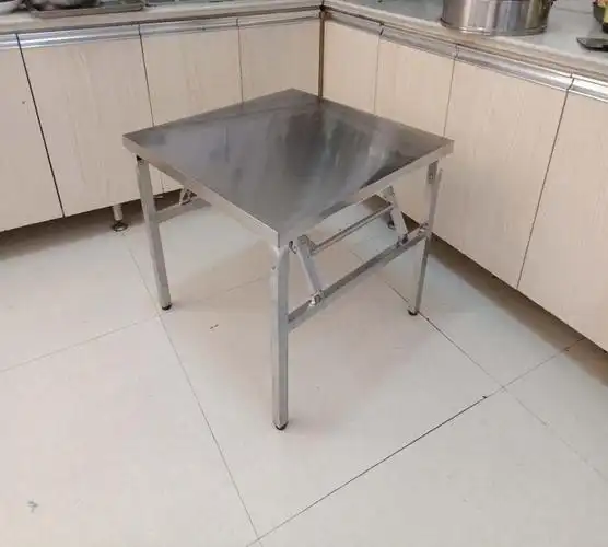不锈钢304小方桌折叠烧烤专用桌子大排档桌餐厅吃饭正方形小餐桌j70