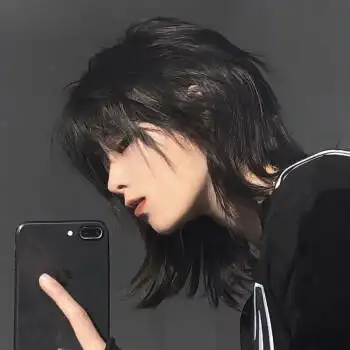 鲻鱼头假发男女帅气 日系假发短发狼尾鲻鱼头男女通用韩