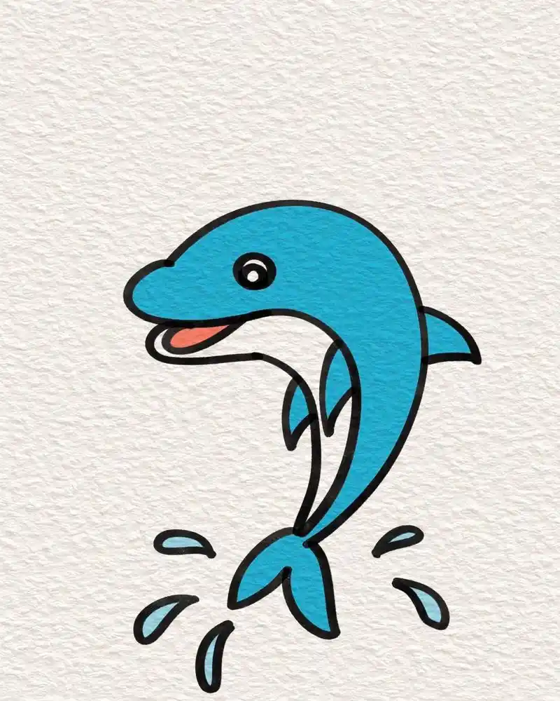 简笔画海豚98简单易学三岁小孩都会画,赶快跟我学起来#简笔画 - 抖