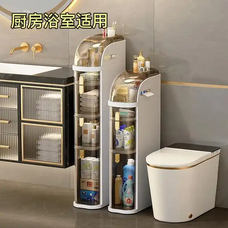 极简卫浴柜 96 窄缝收纳神器~今年超火的#卫生间夹缝收纳柜 - 抖音