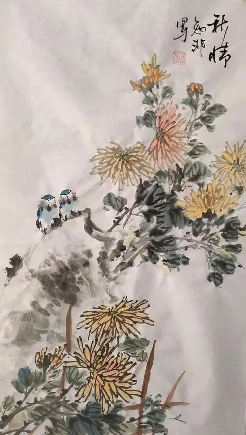 发一部分画家朱知非最近的花鸟画作品