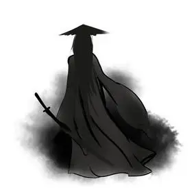 水墨侠客人物背影图片戴帽子的水墨侠客图片古风水墨女性侠客图片水墨
