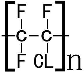 分子结构式为:聚三氟氯乙烯英文名:polychlorotrifluoroethene.