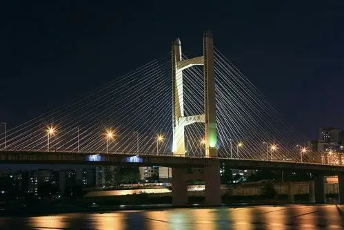 壶西大桥是一座独塔双索面预应力混凝土斜拉桥,主跨长120m,门