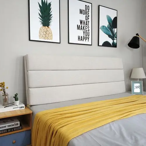 床头靠垫拆洗布艺实木木床头罩软包海绵靠背靠垫