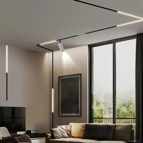 磁吸轨道灯内嵌入式明装led射灯暗装无边简约射灯