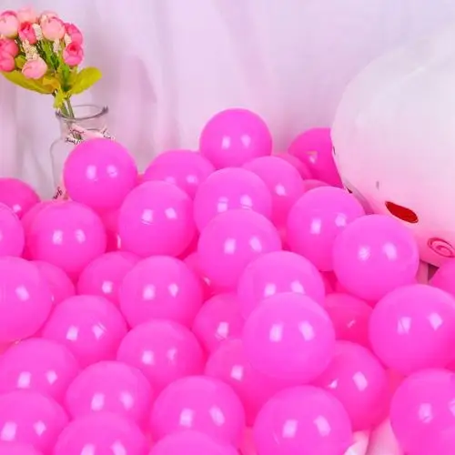 玫红色环保海洋球批发 热销海洋球5.5cm /7cm 彩色加厚波波球