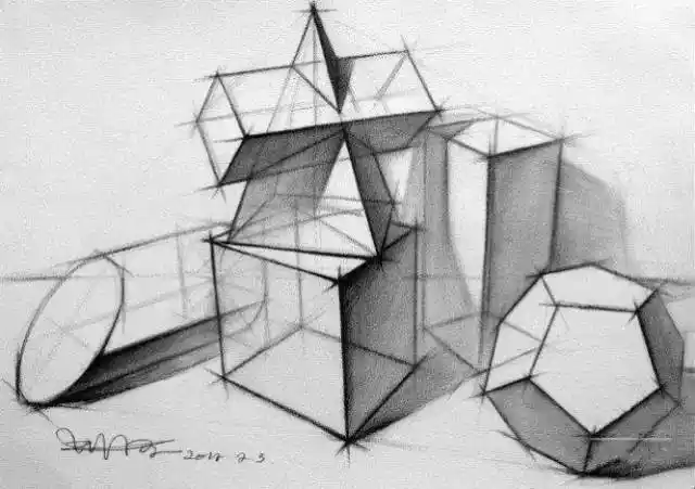 0基础美术入门教程,石膏几何体结构大全了解一下