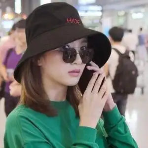 江疏影明星同款渔夫帽女夏天韩版百搭防晒遮阳帽日系hide太阳帽子