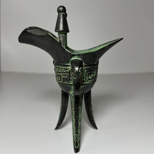 仿古青铜酒杯战国时期秦始皇酒杯仿古做旧古代爵杯家具工艺酒杯