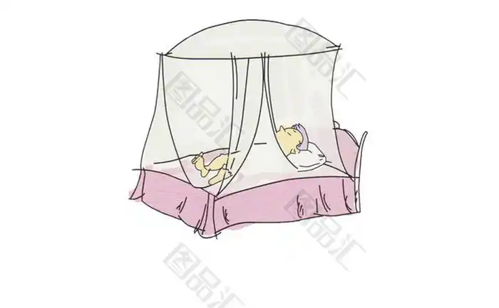 蚊帐简笔画素材