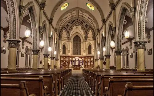 传统欧洲教堂室内建筑