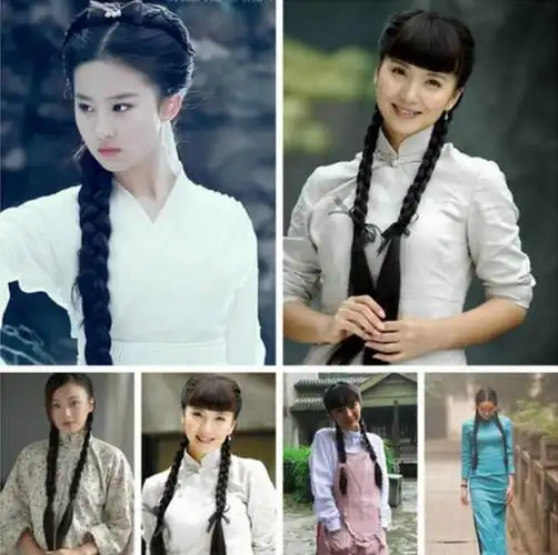 世雅秧歌大辫子麻花辫舞蹈影视假发辫子古装辫子民国学生单头麻花辫子