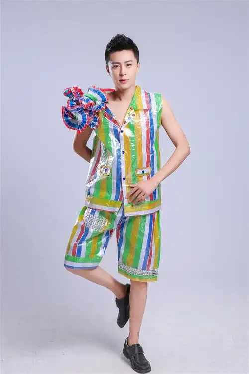 环保时装秀成人亲子环保走秀表演服儿童环保服时装秀演出服幼儿园手工