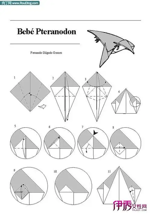 恐龙折纸—翼龙宝宝的折纸教程