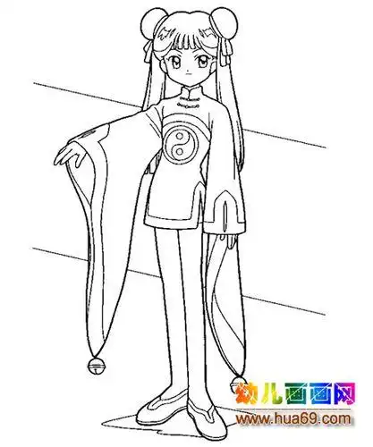 古代小女孩公主简笔画