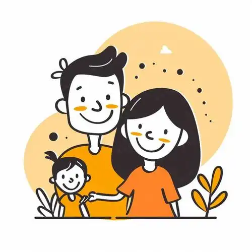 亲子头像|三口之家简笔画头像