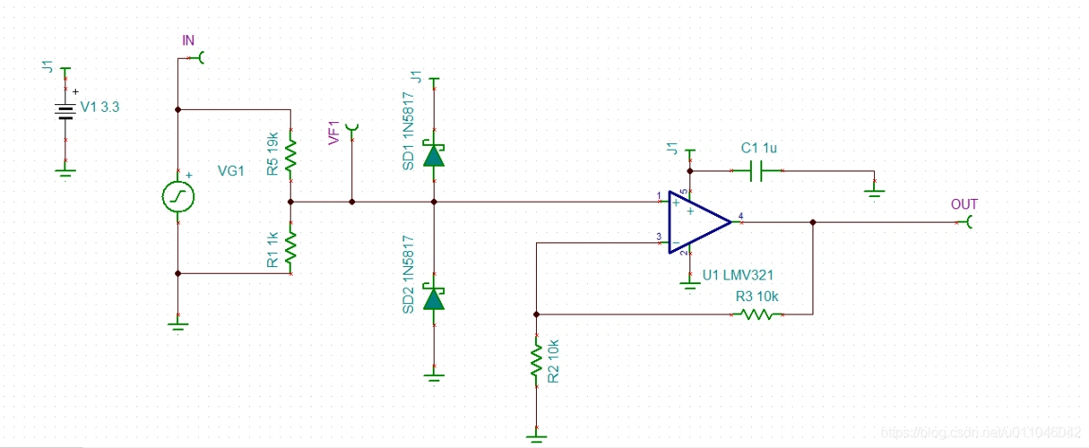 利用lmv321进行制作电压跟踪器