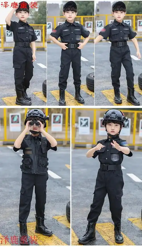 小憨鹿警察儿童服装特种警察衣服小孩子穿的警察套装装备警官表演服