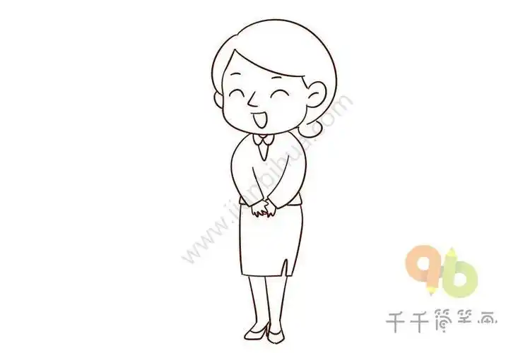 楼盘销售员简笔画怎么画