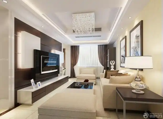 简约现代装修风格客厅简单吊顶效果图片