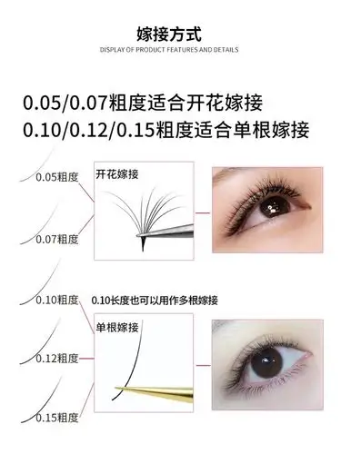 单根圆毛嫁接睫毛 嫁接种植眼睫毛手工美妆纤维假睫毛 一件