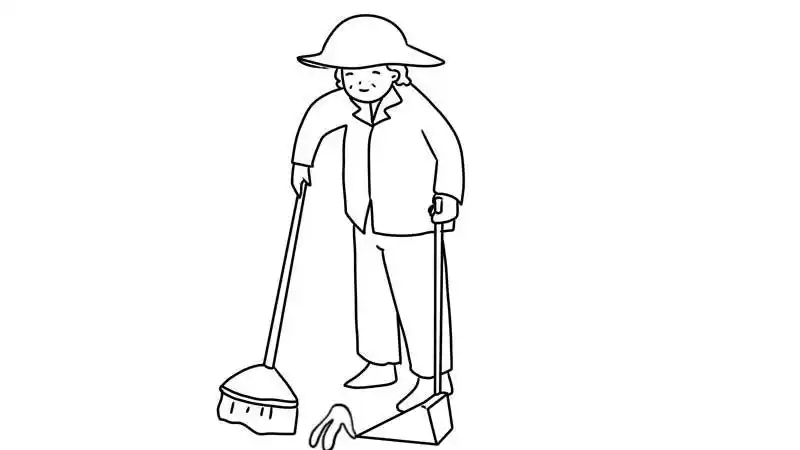 清洁工简笔画
