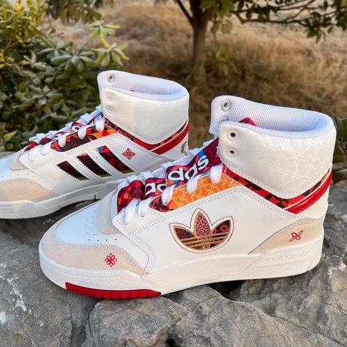 adidas三叶草dropstepxl男女女款logo高帮新年运动休闲鞋