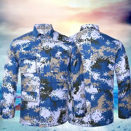 正品海洋迷彩服套装男海军夏季户外特种兵冬季军训作训服耐磨军装