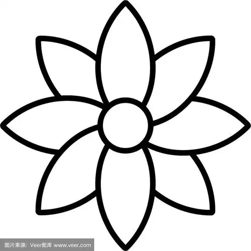 线条美丽的花与自然的花瓣风格