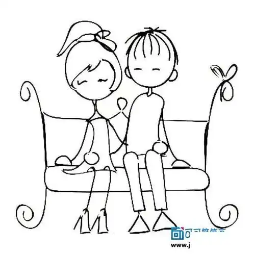 人物简笔画图片大全,简笔画情侣人物画法,儿童学画男女情侣的简单画法