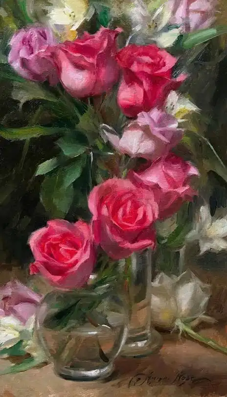 花卉油画欣赏, 美国女画家安娜·罗丝·贝恩 - 元艺考