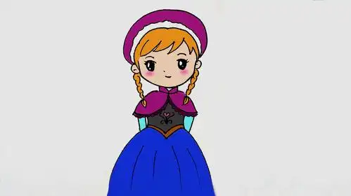 儿童卡通简笔画 一起学画冰雪奇缘里温柔的安娜小公主