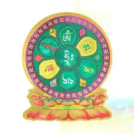 开光佛像金箔六字大明咒莲花贴纸六字真言粘纸车上守护神吉祥咒轮