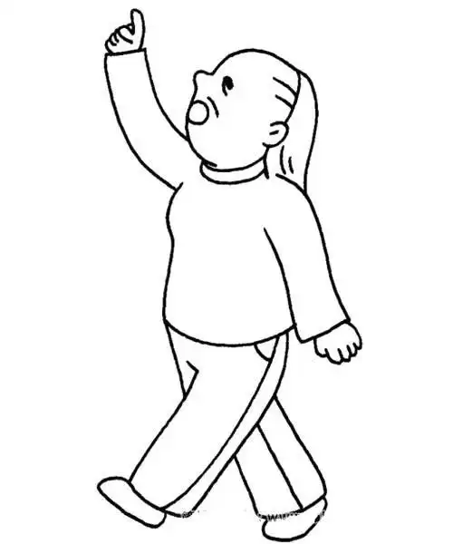 走路的奶奶,图片,简笔画-学笔画