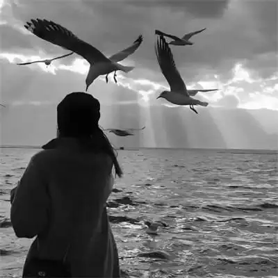 唯美黑白美女背影图片头像_女生头像_头像屋