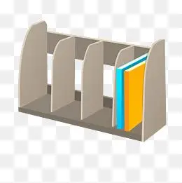 卡通桌上书架设计矢量图