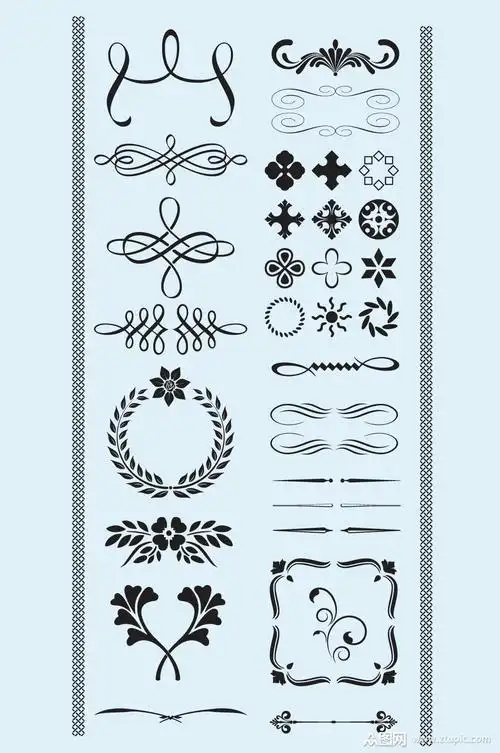精美边框矢量花边欧式图标