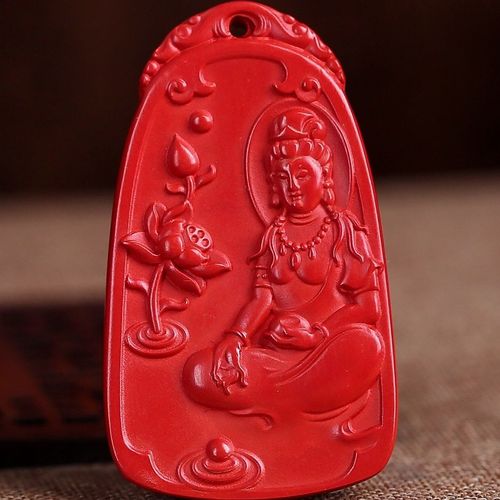 天然朱砂 高含量精品红砂 【观音吊坠】长期佩戴朱砂安神静心