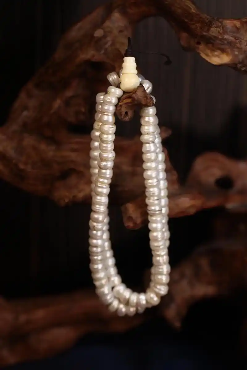 清 老珍珠寿纹108佛珠. 天然白珍珠主珠,晶莹 - 抖音