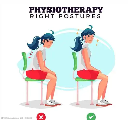 彩绘正确坐姿女子设计矢量图