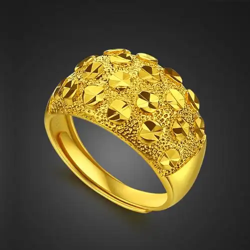 时尚镀黄金夸张食指戒指 女款满天星戒指 镀24k真金戒指工厂批发
