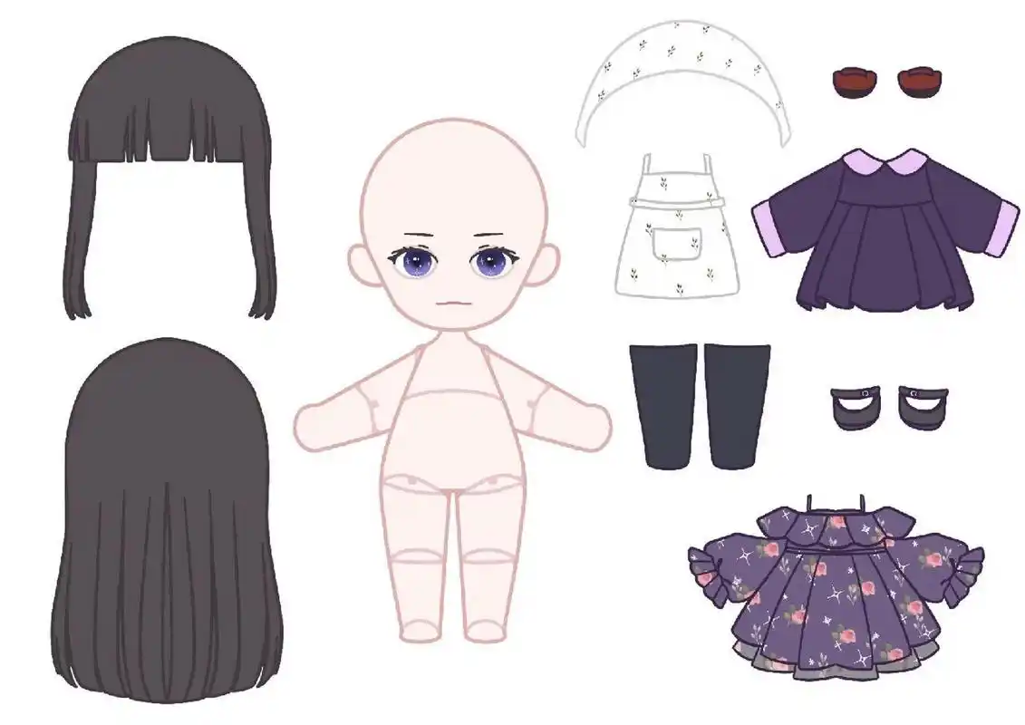 纸娃娃换装屋图纸素材